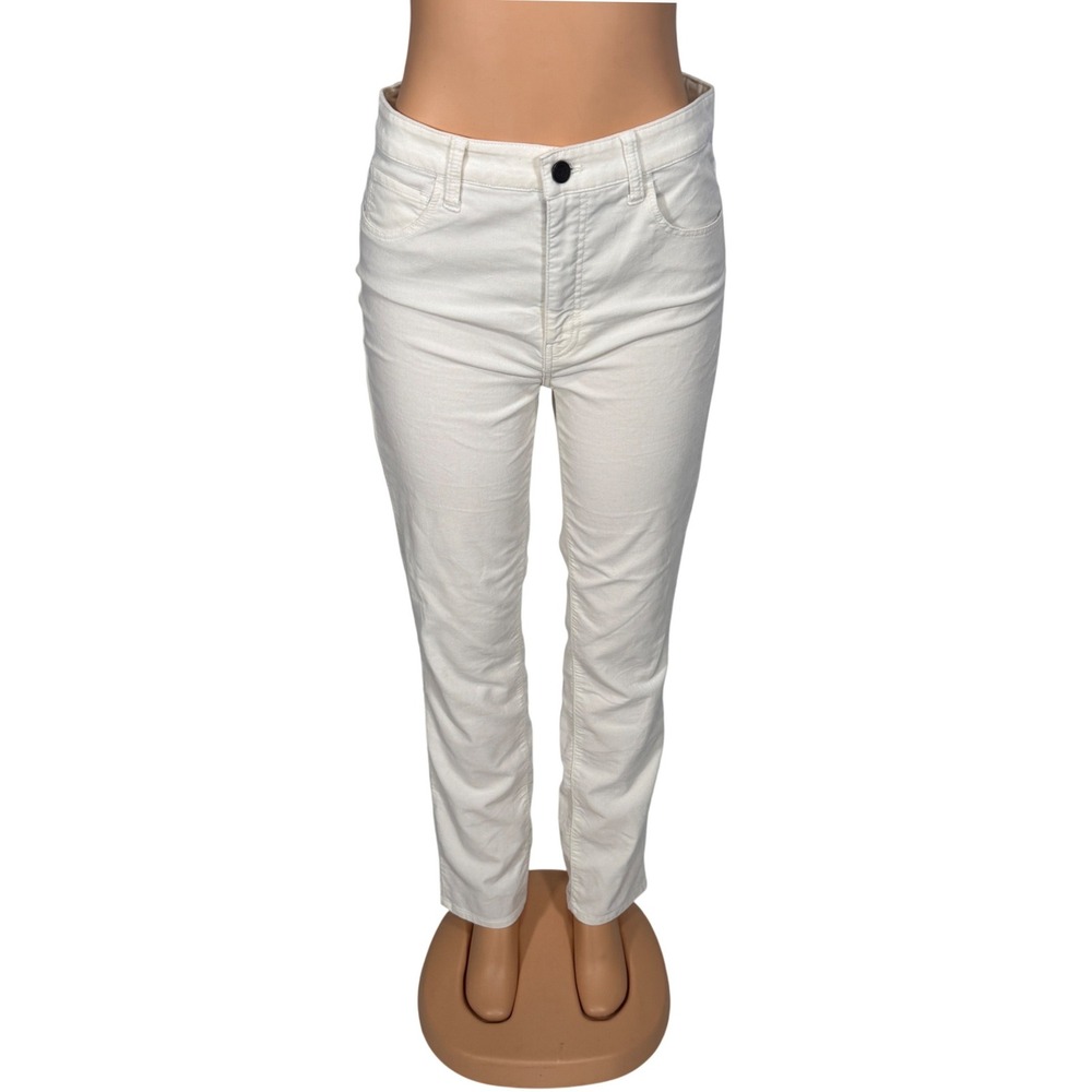 Talbots Womens High Rise Straight‎ Leg Pants Cream White Size 8